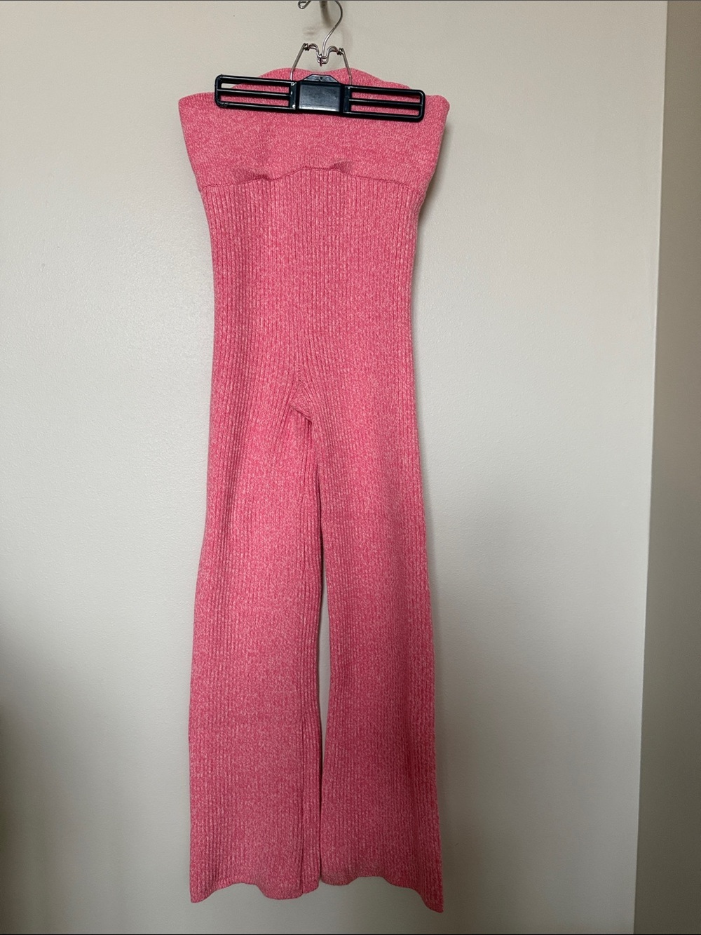 Thick ban  Pink Ribbed Wide-Leg pants